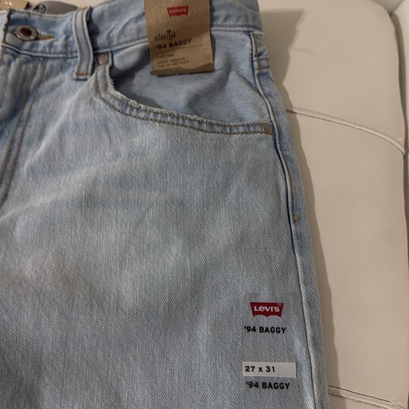 NWT 94 BAGGY SILVERTAB distressed light wash JEANS 27 x 31 - Picture 4 of 8